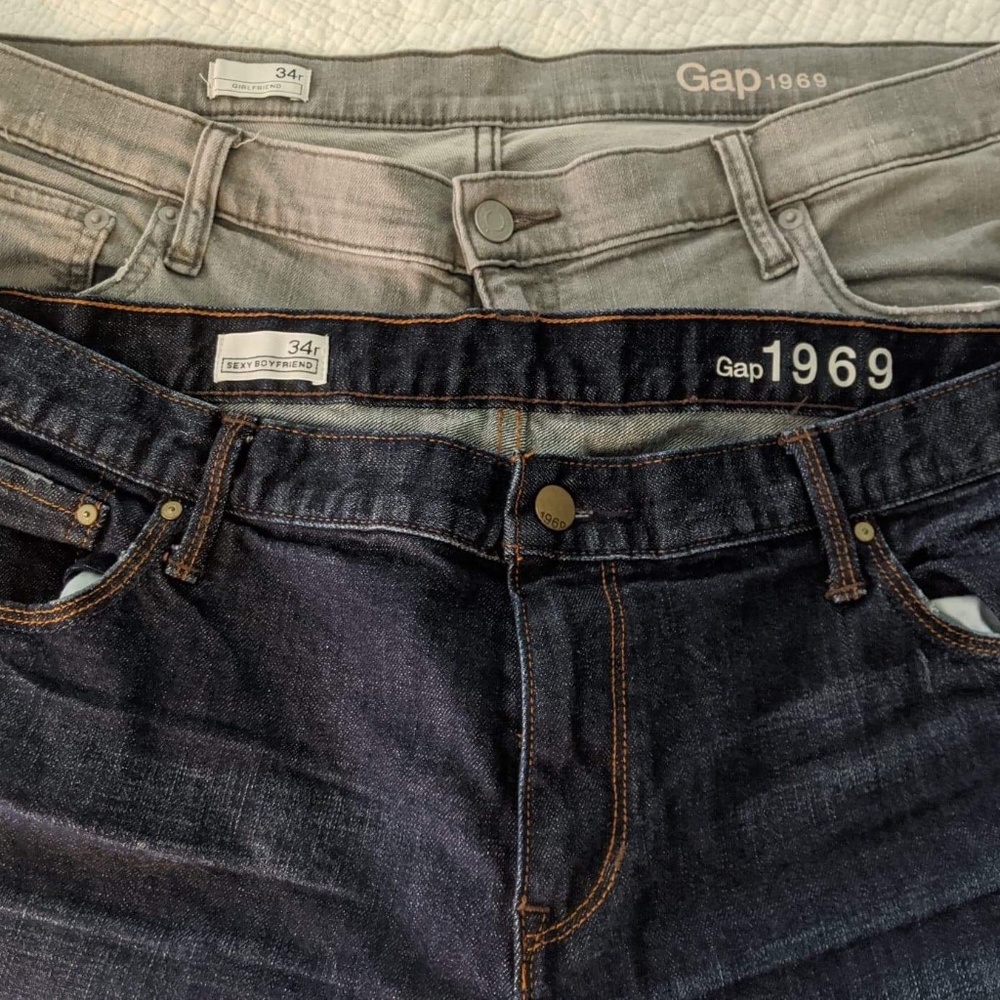 2 Pair DEAL! GAP 1969 Girlfriend/Boyfriend jeans
